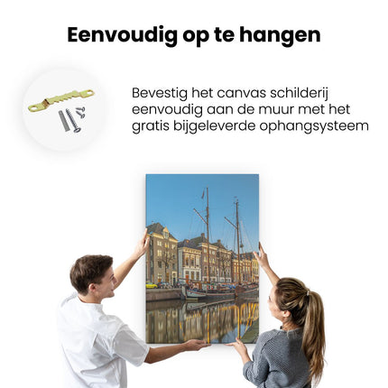 Canvas schilderij ophangen Groningen Hoge der A Haven