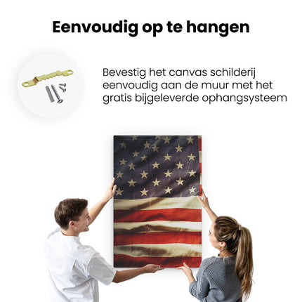 Canvas schilderij ophangen Amerikaanse Vlag - Verenigde Staten