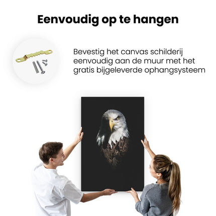Canvas schilderij ophangen Adelaarkop - Adelaar