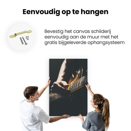 Canvas schilderij ophangen Man Speelt Gitaar