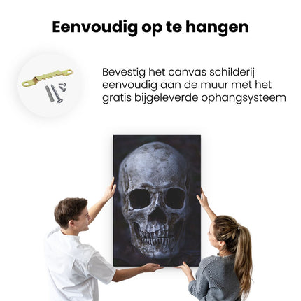 Canvas schilderij ophangen Schedel - Doodshoofd