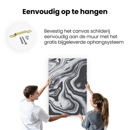 Canvas schilderij ophangen Abstracte Kunst - Zwart met Wit