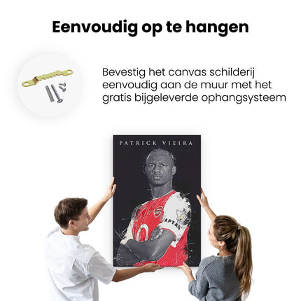 Canvas schilderij ophangen Voetbalspeler Patrick Vieira bij Arsenal