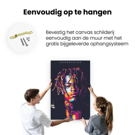 Canvas schilderij ophangen XXXTentacion in Abstracte Kleuren