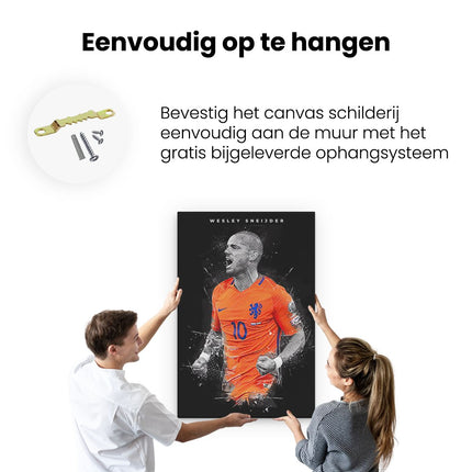 Canvas schilderij ophangen Wesley Sneijder bij het Nederlands Elftal