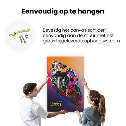 Canvas schilderij ophangen Brad Binder Motor Coureur