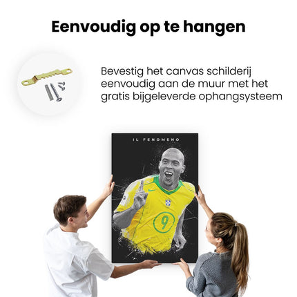 Canvas schilderij ophangen Voetbalspeler Ronaldo Nazario bij Brazilië 