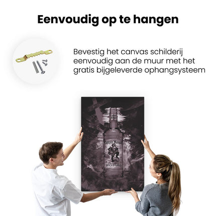 Canvas schilderij ophangen Captain Morgan Drank Fles