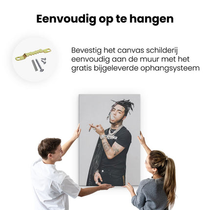 Canvas schilderij ophangen Lil Pump Rookt Een Sigaar