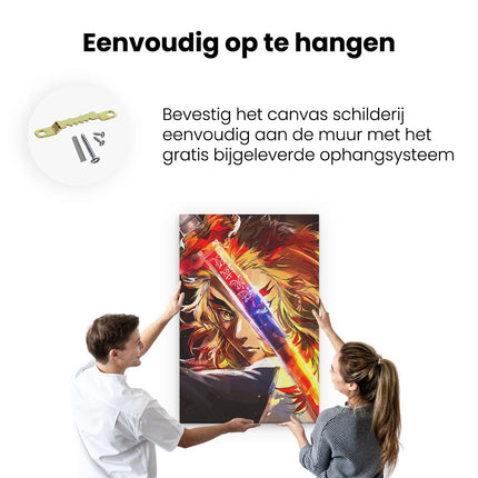 Canvas schilderij ophangen Anime Karakter Kyōjurō Rengoku