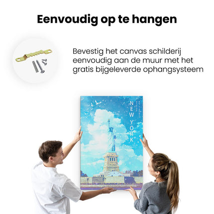 Canvas schilderij ophangen Vrijheidsbeeld in New York