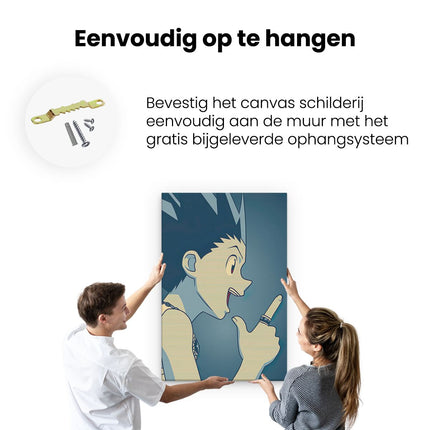 Canvas schilderij ophangen Anime Karakter Gon Freeecss