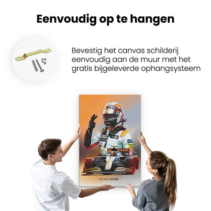 Canvas schilderij ophangen Lando Norris bij McLaren F1