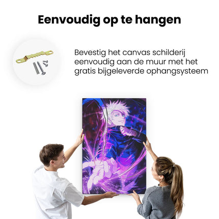 Canvas schilderij ophangen Anime Karakter Satoru Gojo