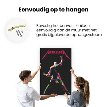 Canvas schilderij ophangen Muziek Band Metallica in Abstracte Kleuren