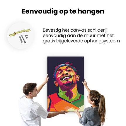 Canvas schilderij ophangen Bradley Beal in Abstracte Kleuren