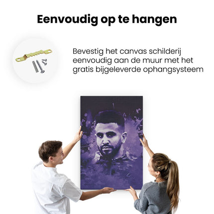 Canvas schilderij ophangen Voetbalspeler Riyad Mahrez