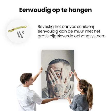 Canvas schilderij ophangen Mac Miller