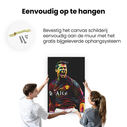 Canvas schilderij ophangen Voetbalspeler Cristiano Ronaldo bij Manchester United 