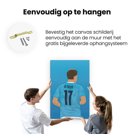 Canvas schilderij ophangen Voetbalspeler Kevin de Bruyne bij Manchester City