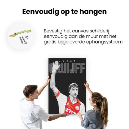 Canvas schilderij ophangen Voetbalspeler Johan Cruijff bij Ajax