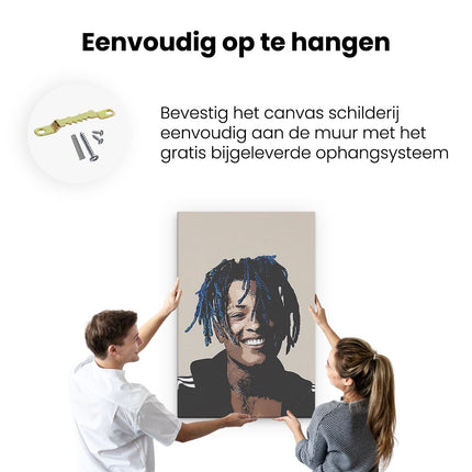 Canvas schilderij ophangen XXXTentacion met Blauw Haar