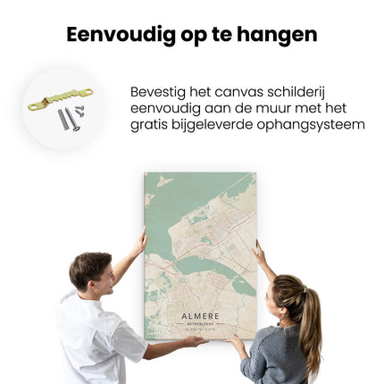Canvas schilderij ophangen Stadskaart Almere