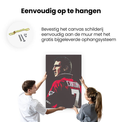 Canvas schilderij ophangen Voetbalspeler Éric Cantona bij Manchester United