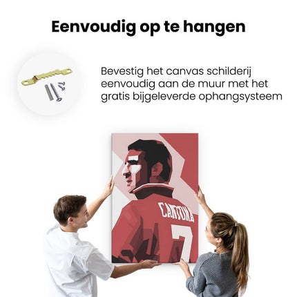 Canvas schilderij ophangen Voetbalspeler Éric Cantona bij Manchester United