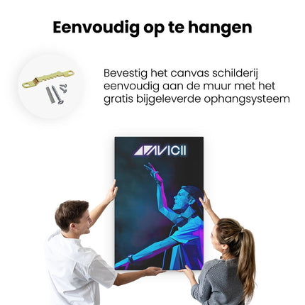 Canvas schilderij ophangen Rapper Avicii in Geometrische Vormen