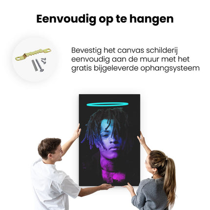 Canvas schilderij ophangen XXXTentacion als Engel