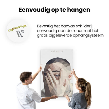 Canvas schilderij ophangen Mac Miller in Geometrische Vormen