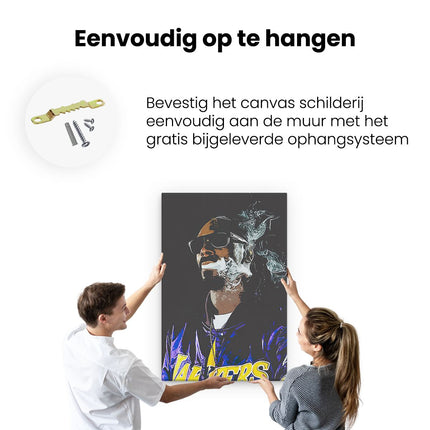 Canvas schilderij ophangen Snoop Dogg aan het Roken