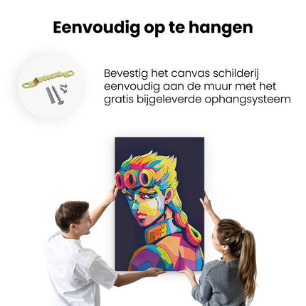 Canvas schilderij ophangen JoJo's Bizarre Adventure Anime Karakter