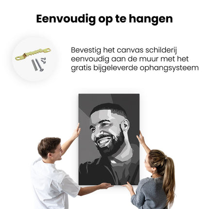 Canvas schilderij ophangen Drake in het Zwart Wit