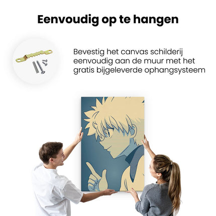 Canvas schilderij ophangen Anime Karakter Killua Zoldyck