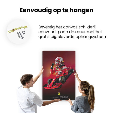 Canvas schilderij ophangen Charles Lecrerc bij Ferrari F1