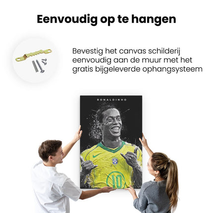 Canvas schilderij ophangen Ronaldinho bij het Brazilliaans Elftal