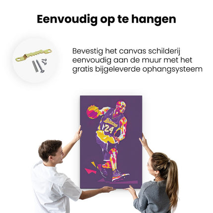Canvas schilderij ophangen Kobe Bryant in Abstracte Kleuren