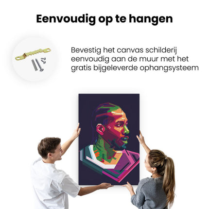 Canvas schilderij ophangen Kawhi Leonard in Abstracte Kleuren