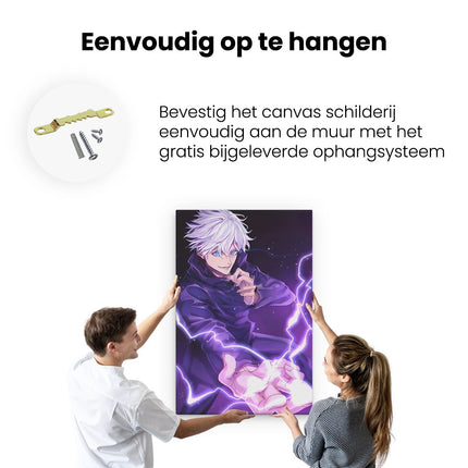 Canvas schilderij ophangen Anime Karakter Satoru Gojo