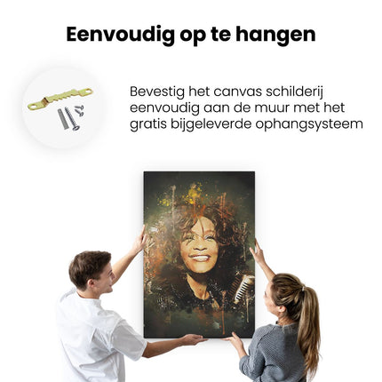 Canvas schilderij ophangen Rihanna op Olieverf