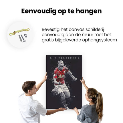 Canvas schilderij ophangen Rio Ferdinand bij Manchester United