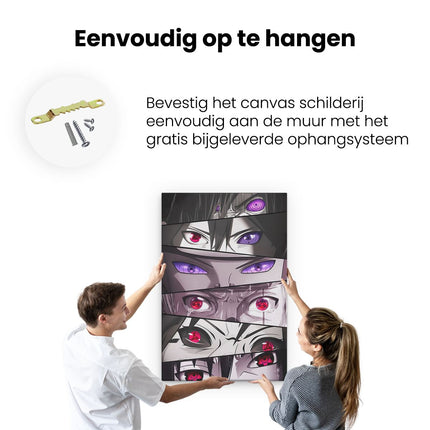 Canvas schilderij ophangen Ogen van Anime Serie Naruto