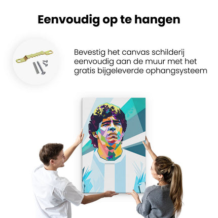 Canvas schilderij ophangen Diego Maradona bij Argentinië