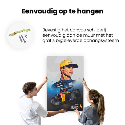 Canvas schilderij ophangen Lando Norris bij McLaren F1