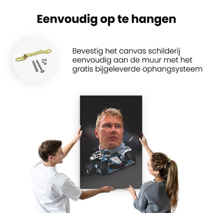 Canvas schilderij ophangen Mika Häkkinen bij McLaren F1