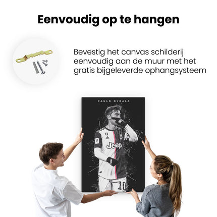 Canvas schilderij ophangen Paulo Dybala bij Juventus