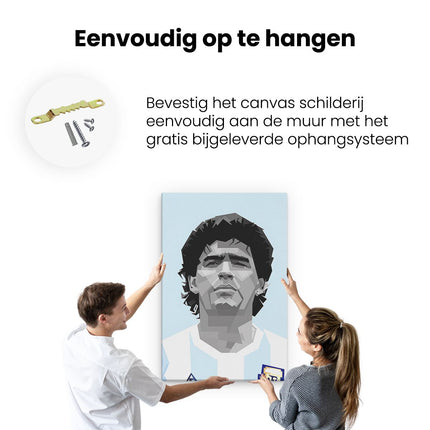 Canvas schilderij ophangen Diego Maradona bij Argentinië