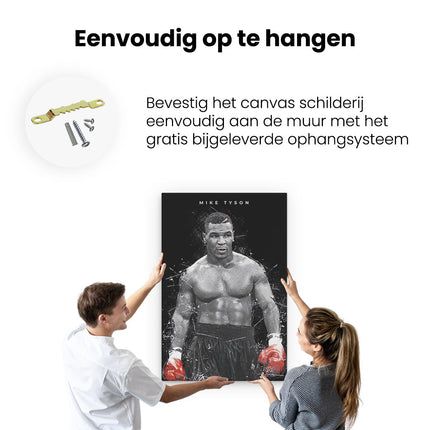 Canvas schilderij ophangen Bokser Mike Tyson